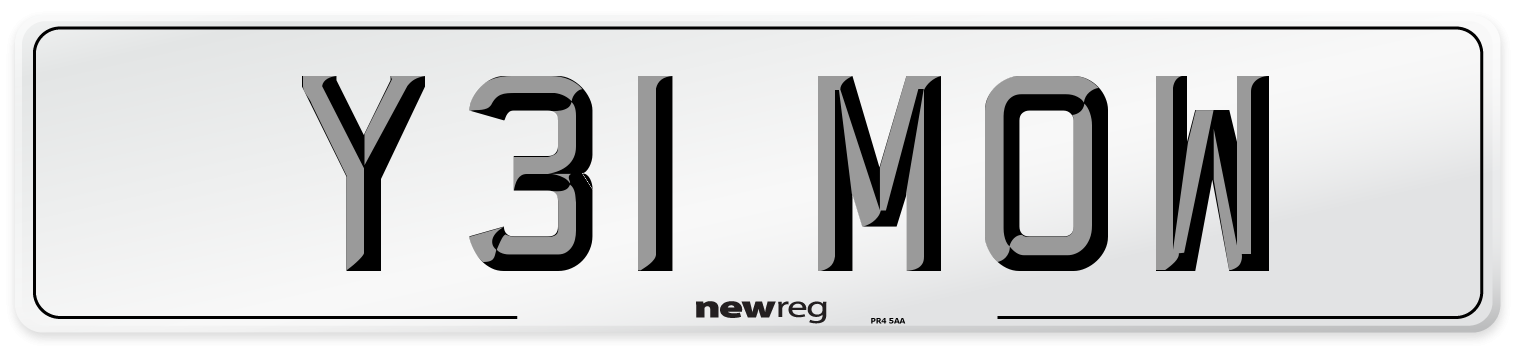 Y31 MOW Number Plate from New Reg